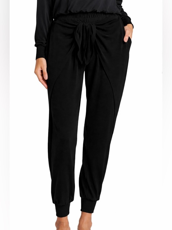 cinq a sept Pants - Cinq à Sept Gizele Matte Jersey Tie Front Jogger Pants Black Size M